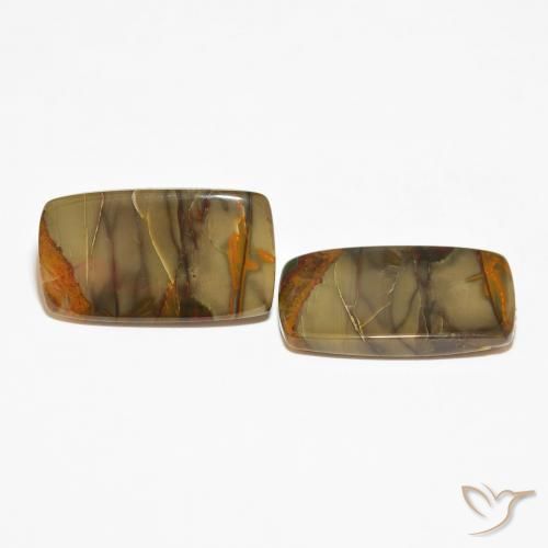 Gemas de Jaspe Multicolor natural de 25.40 ct, Forma Cojín, Opaco
