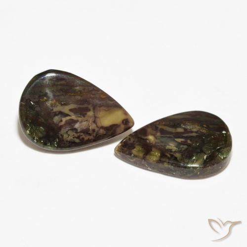 Gemas de Jaspe Multicolor natural de 11.76 ct, En forma de pera, Opaco