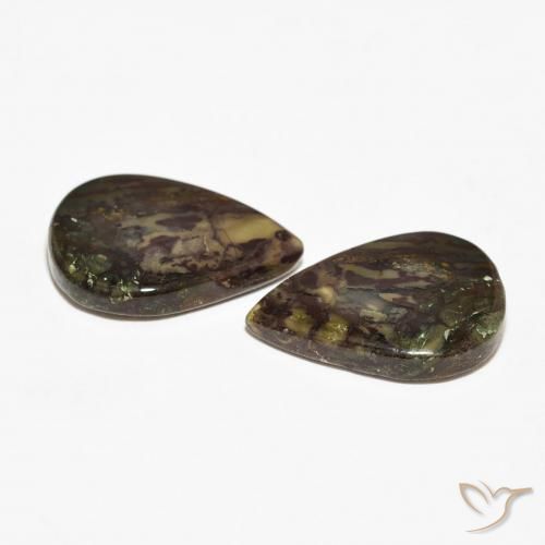 Gemas de Jaspe Multicolor natural de 11.76 ct, En forma de pera, Opaco