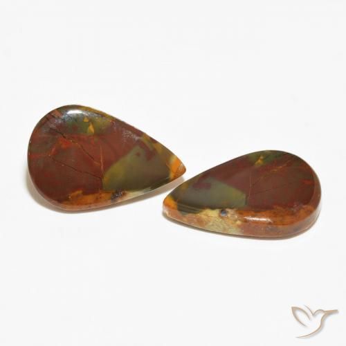Gemas de Jaspe Multicolor natural de 13.14 ct, En forma de pera, Opaco