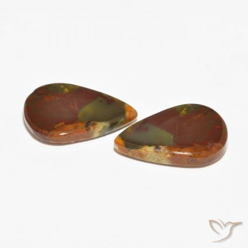 Gemas de Jaspe Multicolor natural de 13.14 ct, En forma de pera, Opaco