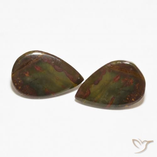 12.58ctw Natural Multicolor Jaspe, En forma de pera, Opaco