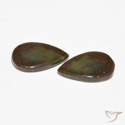 Gemas de Jaspe Multicolor natural de 12.58 ct, En forma de pera, Opaco