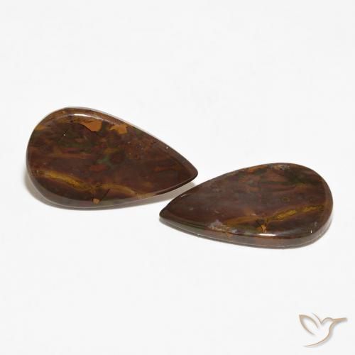 Gemas de Jaspe Multicolor natural de 11.97 ct, En forma de pera, Opaco