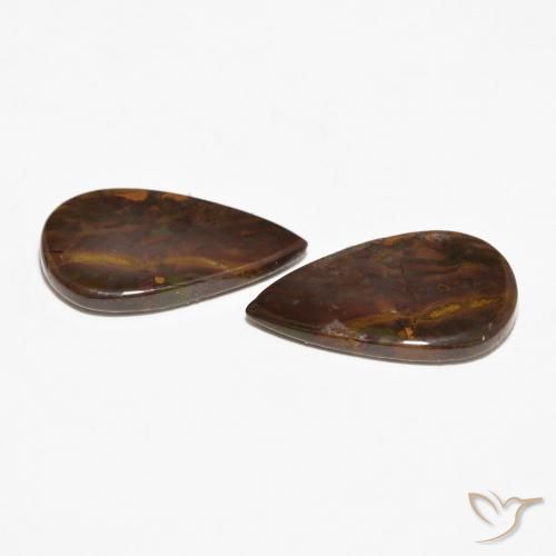Gemas de Jaspe Multicolor natural de 11.97 ct, En forma de pera, Opaco