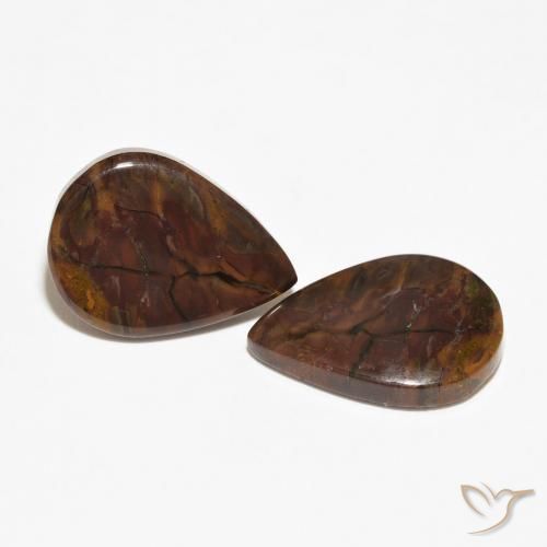 Gemas de Jaspe Multicolor natural de 17.96 ct, En forma de pera, Opaco