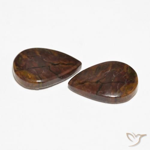 Gemas de Jaspe Multicolor natural de 17.96 ct, En forma de pera, Opaco