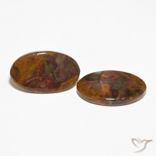 Gemas de Jaspe Multicolor natural de 16.02 ct, Ovalada, Opaco