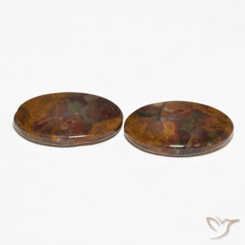 Gemas de Jaspe Multicolor natural de 16.02 ct, Ovalada, Opaco