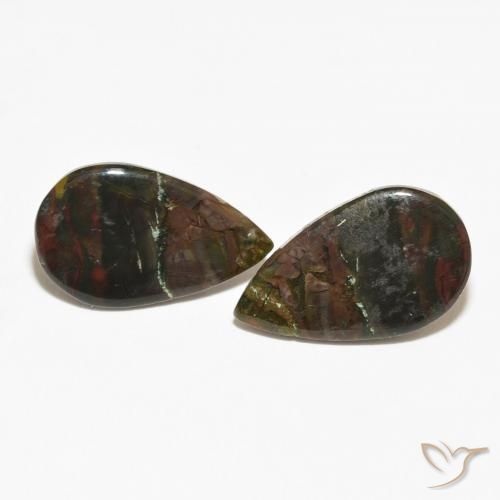12.02ctw Natural Multicolor Jaspe, En forma de pera, Opaco
