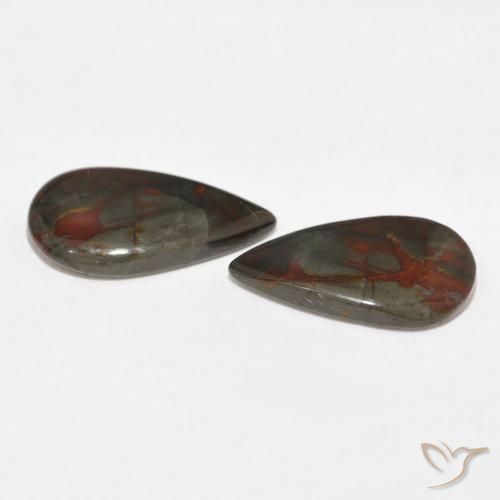 Gemas de Jaspe Multicolor natural de 13.09 ct, En forma de pera, Opaco