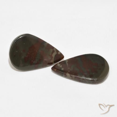 Gemas de Jaspe Multicolor natural de 11.44 ct, En forma de pera, Opaco