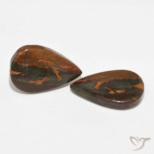 Gemas de Jaspe Multicolor natural de 15.60 ct, En forma de pera, Opaco