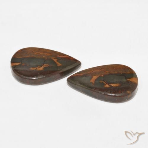 Gemas de Jaspe Multicolor natural de 15.60 ct, En forma de pera, Opaco