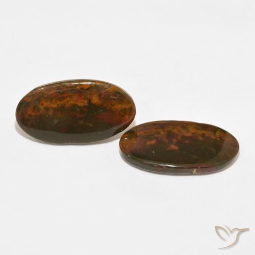 Gemas de Jaspe Multicolor natural de 18.73 ct, Ovalada, Opaco
