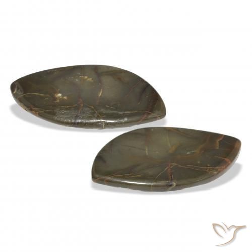 Gemas de Jaspe Multicolor natural de 19.01 ct, Elegante, Opaco