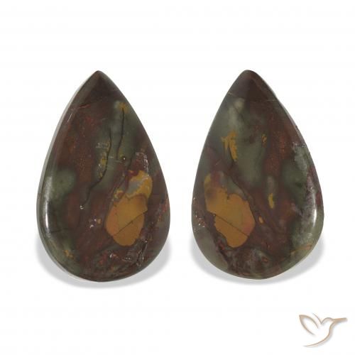 17.72ctw Natural Multicolor Jaspe, En forma de pera, Opaco