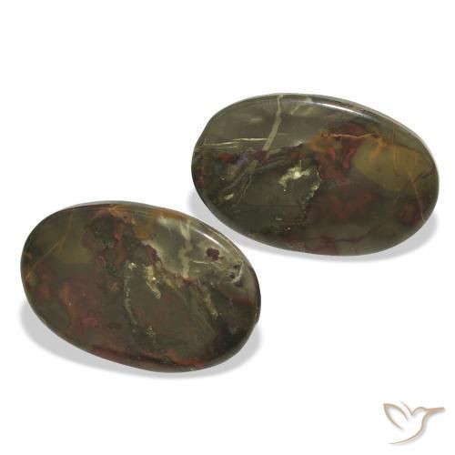 Gemas de Jaspe Multicolor natural de 19.31 ct, Ovalada, Opaco