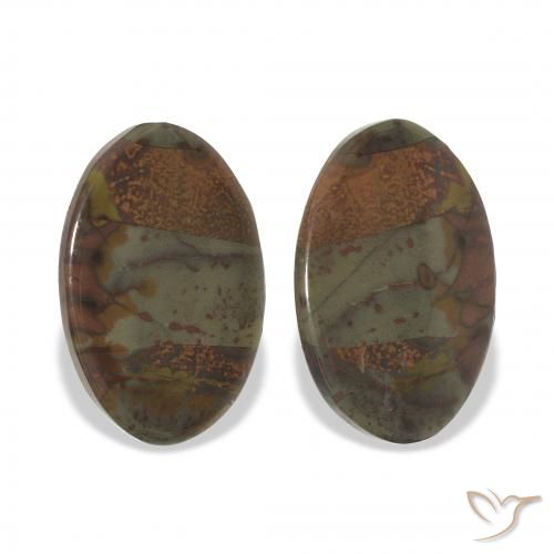 16.71ctw Natural Multicolor Jaspe, Ovalada, Opaco