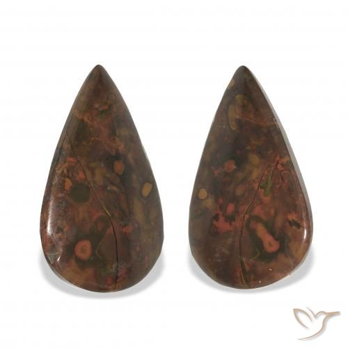 19.28ctw Natural Multicolor Jaspe, En forma de pera, Opaco