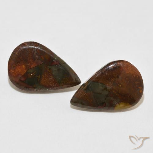 13.83ctw Natural Multicolor Jaspe, En forma de pera, Opaco