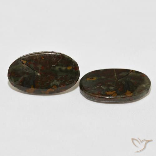 Gemas de Jaspe Multicolor natural de 15.87 ct, Ovalada, Opaco