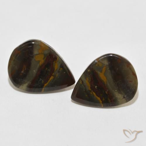 14.76ctw Natural Multicolor Jaspe, En forma de pera, Opaco