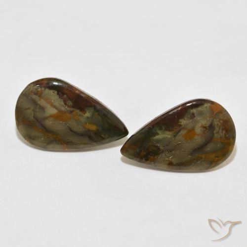 11.42ctw Natural Multicolor Jaspe, En forma de pera, Opaco