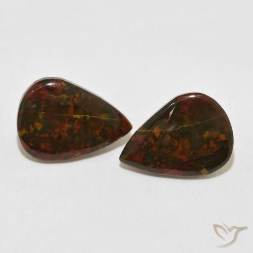 Gemas de jaspe multicolor natural de 8,28 ct, en forma de pera, opaco