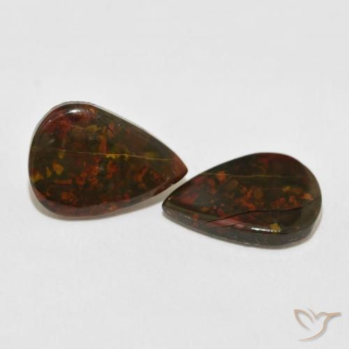 Gemas de jaspe multicolor natural de 8,28 ct, en forma de pera, opaco