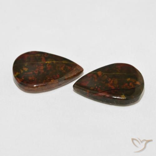 Gemas de jaspe multicolor natural de 8,28 ct, en forma de pera, opaco