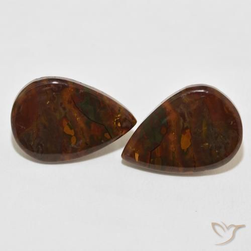20.11ctw Natural Multicolor Jaspe, En forma de pera, Opaco