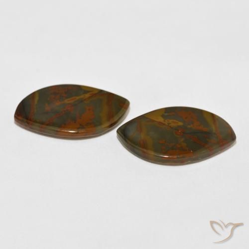Gemas de Jaspe Multicolor natural de 13.60 ct, Elegante, Opaco