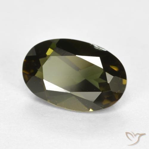 Kornerupina Marrón verdoso natural de 1.24 ct, Ovalada, VVS-VS