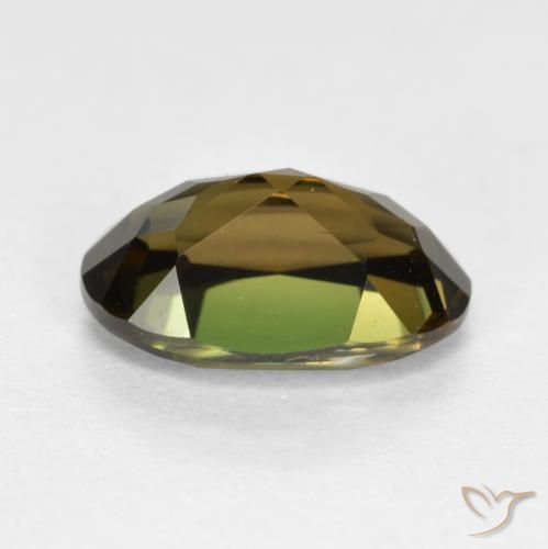 Kornerupina Marrón verdoso natural de 1.24 ct, Ovalada, VVS-VS