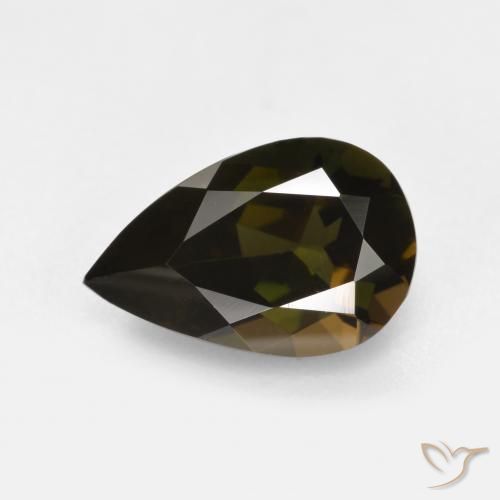 Kornerupina Marrón oscuro natural de 1.34 ct, En forma de pera, VVS