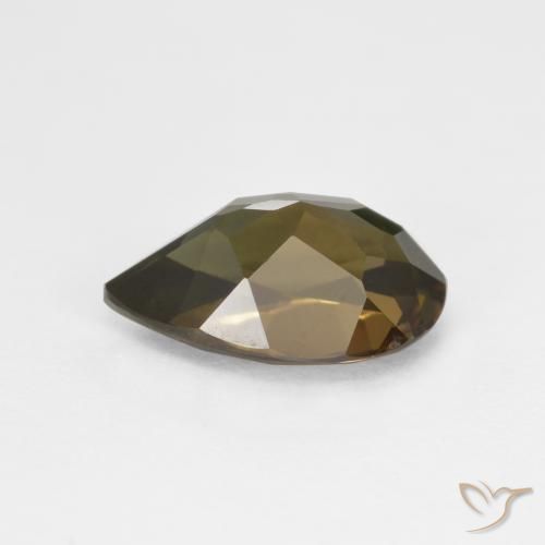 Kornerupina Marrón oscuro natural de 1.34 ct, En forma de pera, VVS