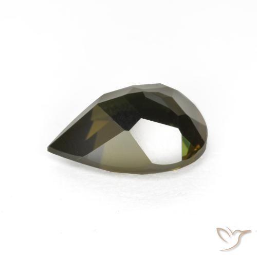 Kornerupina Verde oscuro natural de 1.54 ct, En forma de pera, VVS