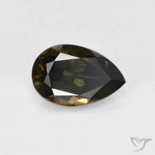 1.05ct Natural Marrón verdoso Kornerupina, En forma de pera, VVS-VS