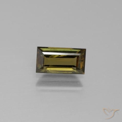 1.03ct Natural Marrón verdoso Kornerupina, Corte Baguette, VS-SI