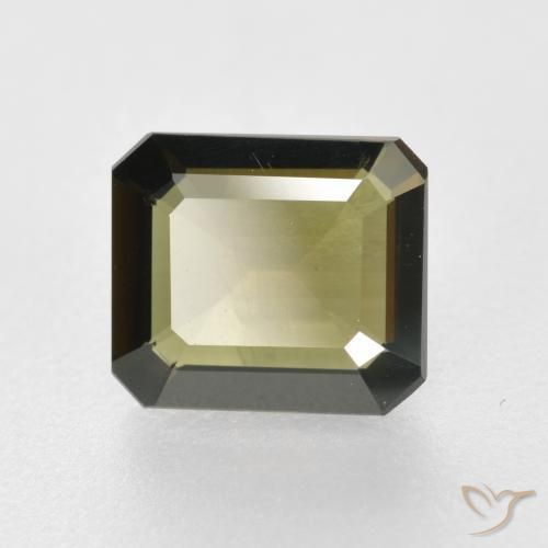 1.14ct Natural Marrón verdoso Kornerupina, corte esmeralda, VS-SI