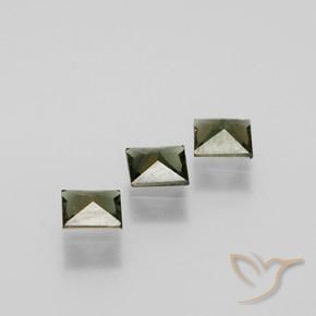 Gemas de Kornerupina Verde terroso intenso natural de 1.08 ct, Cuadrado, VVS-VS