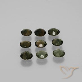 Gemas de Kornerupina Verde marrón natural de 3.30 ct, Redondo, VVS-VS