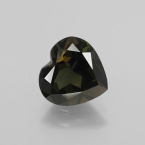 Kornerupina Verde oscuro natural de 2.50 ct, Forma de corazón, VVS-VS