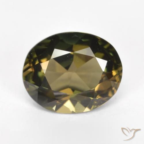 1.58ct Natural Marrón verdoso Kornerupina, Ovalada, VVS