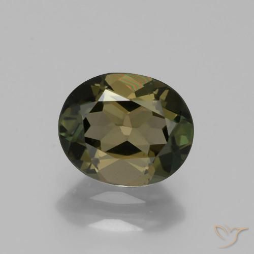 1.20ct Natural Marrón verdoso Kornerupina, Ovalada, VS