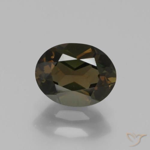 1.20ct Natural Marrón verdoso Kornerupina, Ovalada, VVS-VS