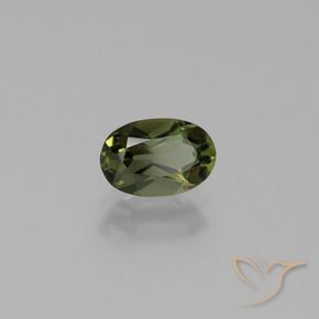 Kornerupina Verde oscuro natural de 0.93 ct, Ovalada, VVS