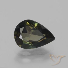 Kornerupina Marrón oscuro natural de 1.57 ct, En forma de pera, VVS