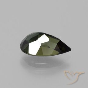 Kornerupina Marrón oscuro natural de 1.63 ct, En forma de pera, VVS